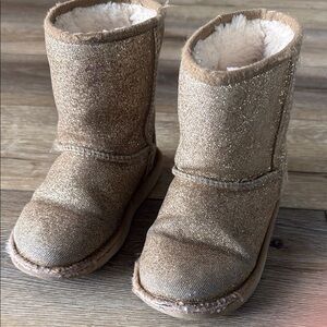 UGG Gold Glitter Ankle Boots with Suede Finish